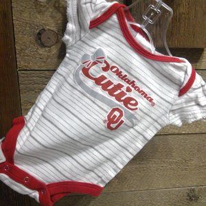 Russell Baby Girl One Piece 0–3M Oklahoma Cutie White Red Gray Bodysuit